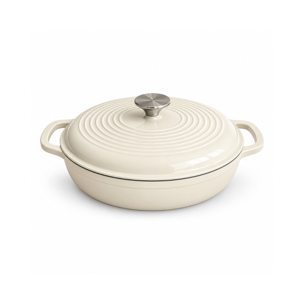 K&Co. Chef Series Cast Iron Braiser 30cm - CREAM